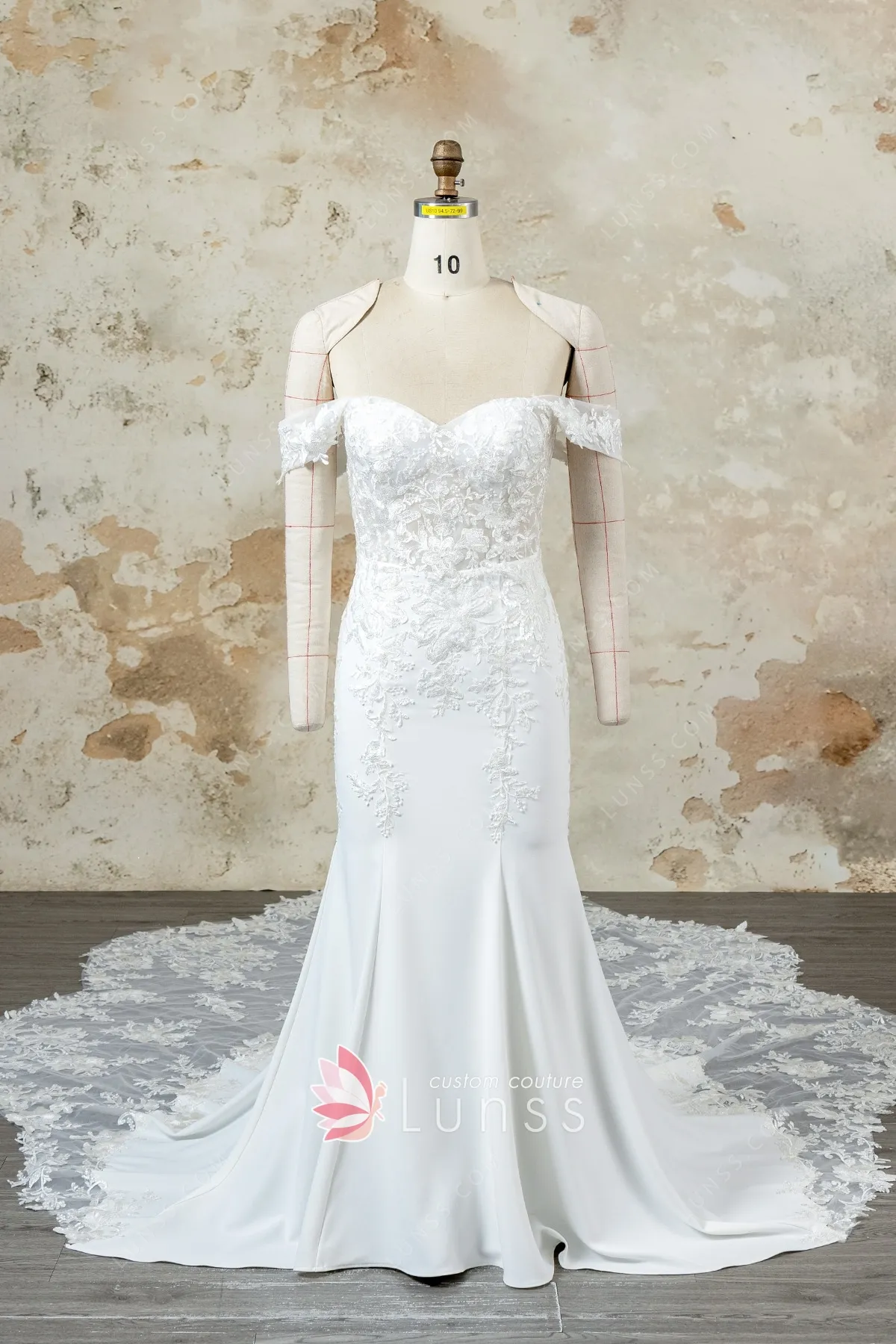 off the shoulder scalloped lace long train wedding dress off the shoulder scalloped lace long train wedding dress