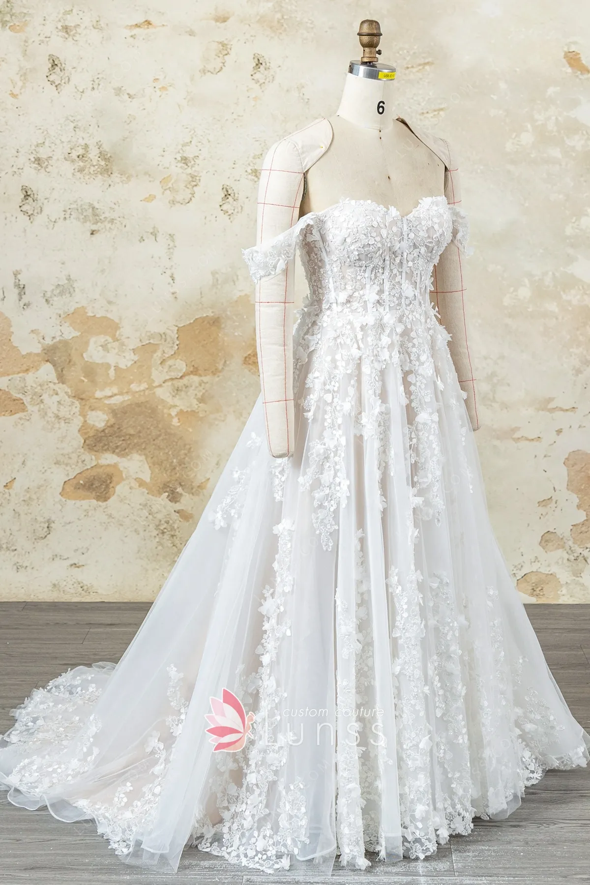 3d flower lace nude lining spring wedding dress 3d flower lace nude lining spring wedding dress