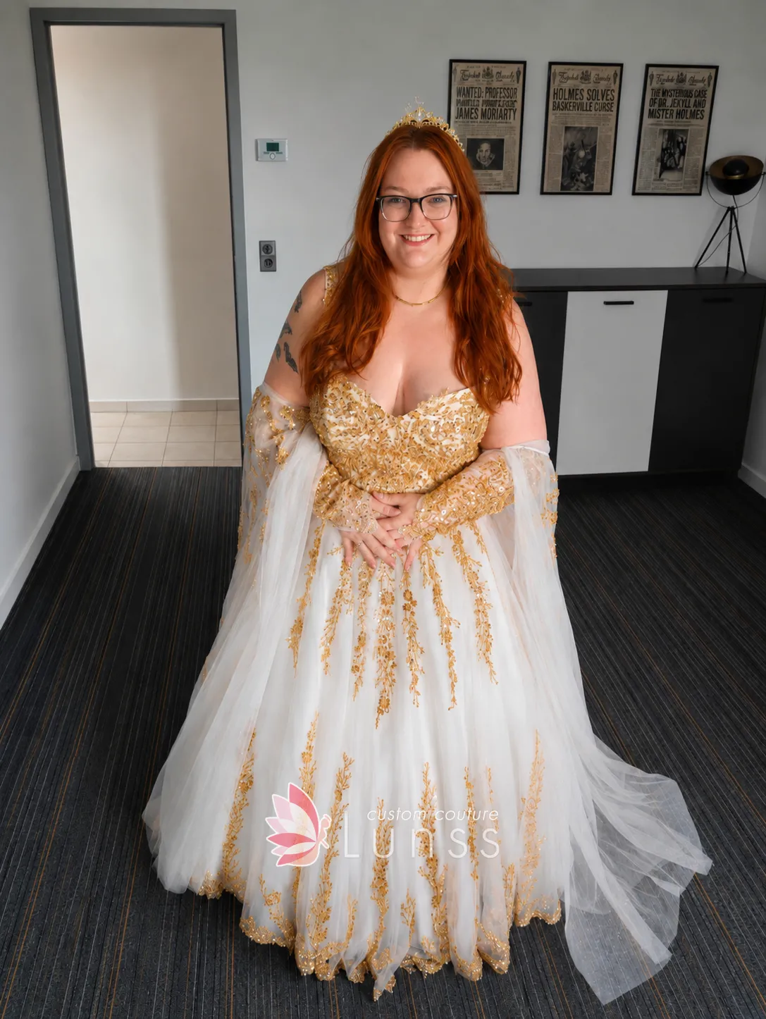 Sun Queen ivory and gold ball gown Sun Queen ivory and gold ball gown